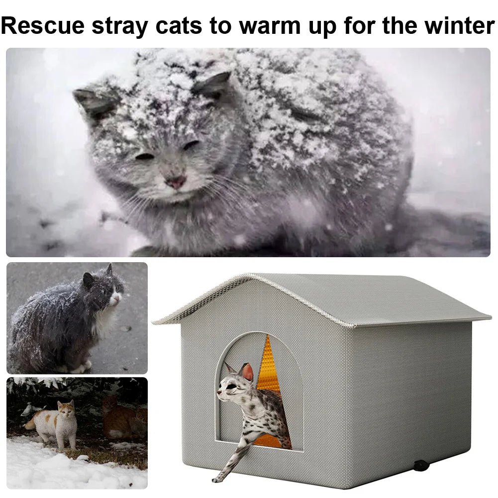 Outdoor Stray Cat Dog House Waterproof Outdoor Winter Warm Pet Cave Sleeping Beds Home Washable for Small Dog Puppy Supplies