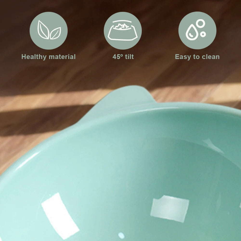 Tilted Cat Food Bowl Raised Cat Food Bowl Ergonomic Tall Dog Bowl Anti Vomiting Plastic Feeding Bowl for Flat- Faced Cats
