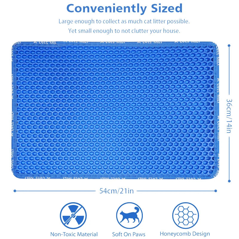Cat Litter Mat Double Layer Honeycomb Trapping Non Slip Waterproof