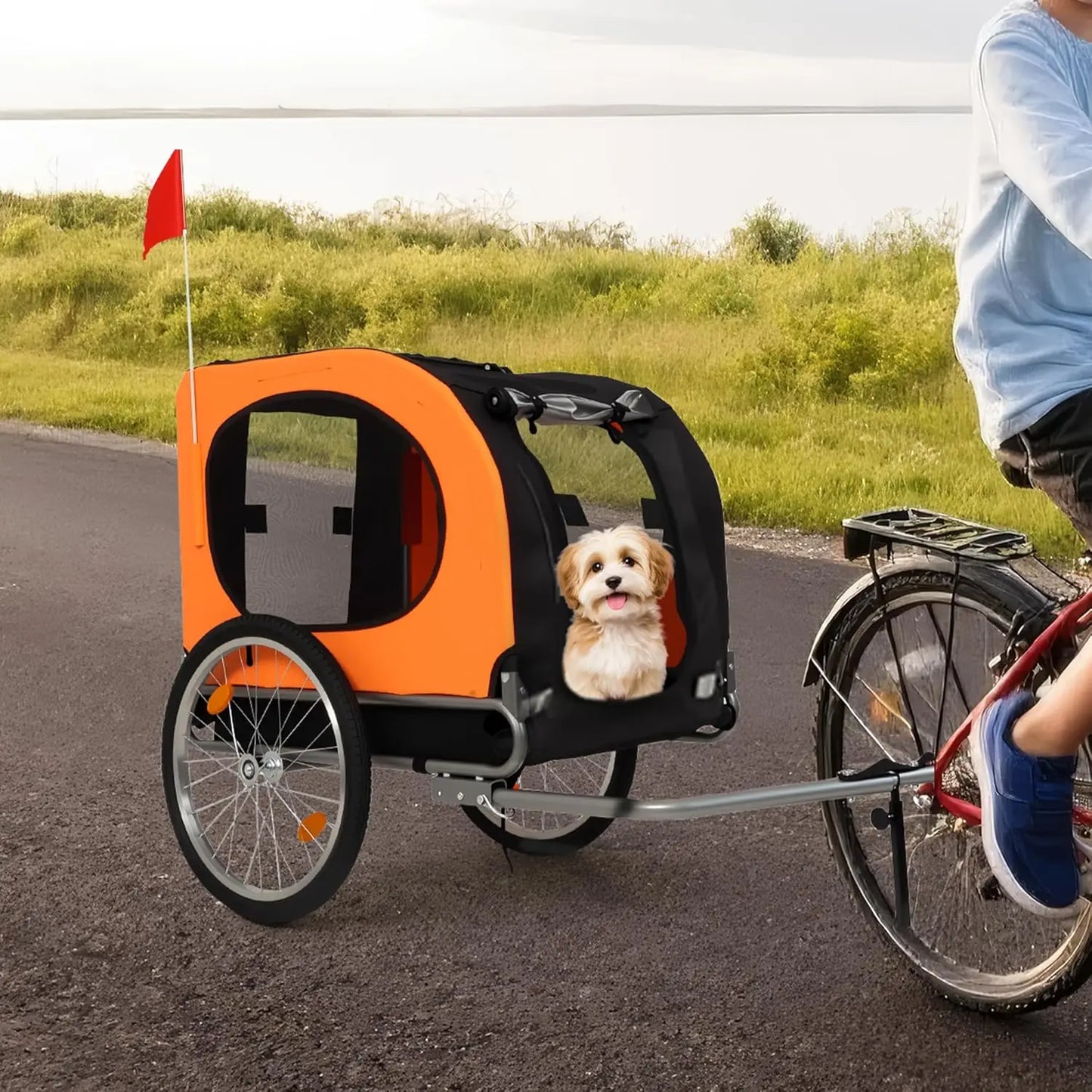 TWISTER.CK Dog Bicycle Trailer 88Lbs Capacity Foldable Oxford Fabric Carrier