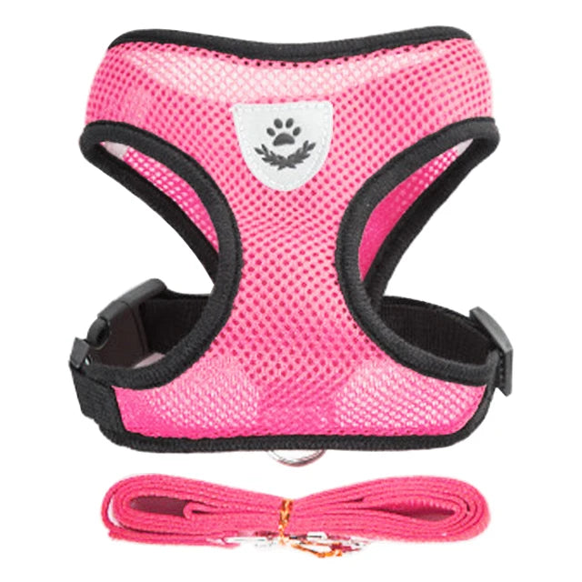 Dog Harness Walking Lead Leash For Small Dogs Collar Polyester Adjustable Mesh Puppy Cat Harness Vest For Medium Pet Accessories