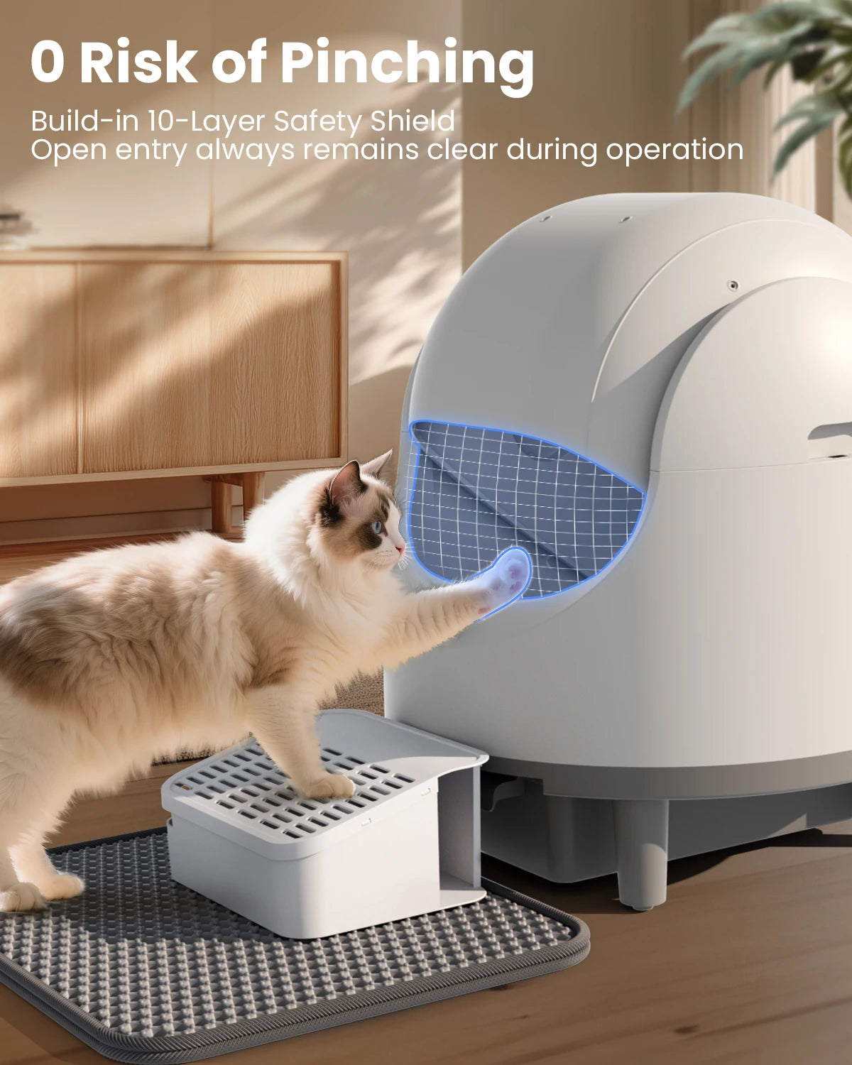 Smart Cat Litter Box, Self-Cleaning with Tuya App Control, 8L Large Capacity, Infrared Sensor Safety, Leak-Proof Design