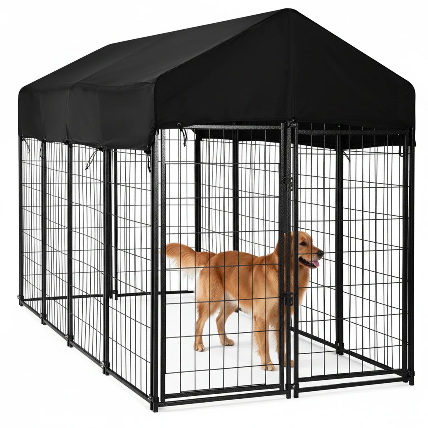Outdoor Secure Wire Crate Kennel Steel Material Heavy Duty Welded Wire Steel Dog Playpen Fence with Door for Medium Small Dogs