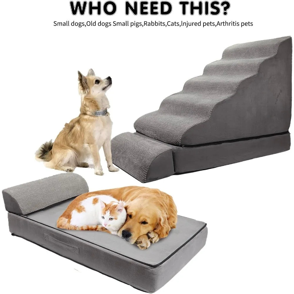High-concerned Soft Dog Stairs for High Beds