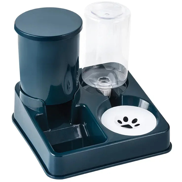 Hign-concerned Automatic Cat Feeder Water Dispenser 2in1 Tilted Gravity
