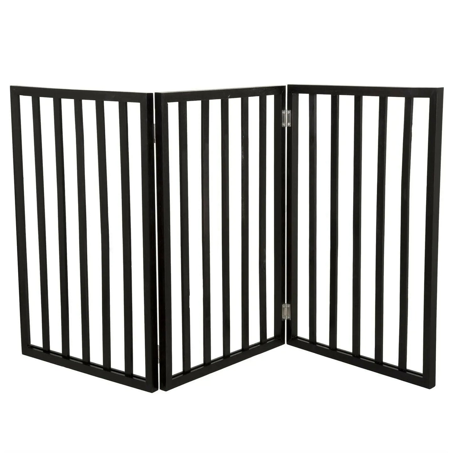 3 Panel Dog Gate for Pets Wooden Pet Barrier Safety Divider Free Standing Room Divider Indoor Dog Fence Large Opening Wide Entry