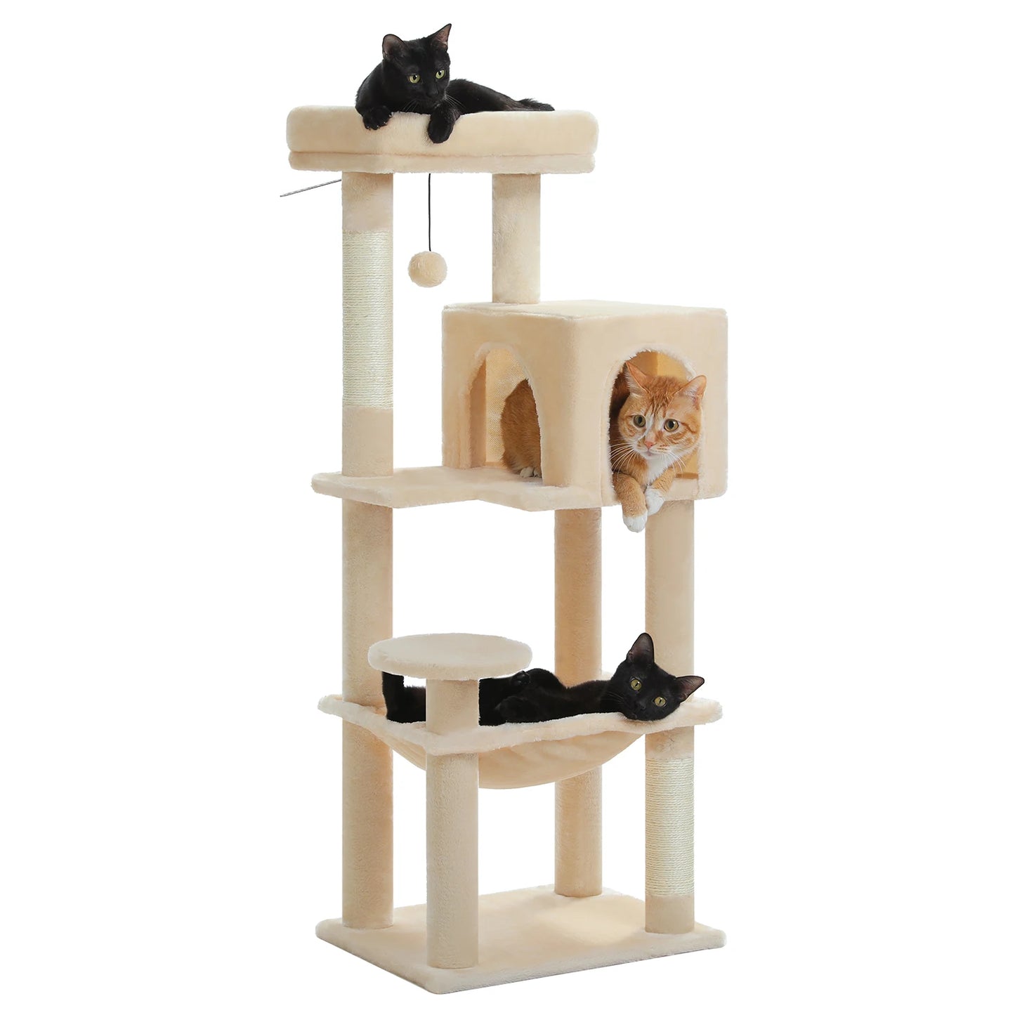 Multi-Level Cat Tree Tower with Scratching Posts, Condo, Hammock, Cat Scratching Board,Cat Accessories,Cat Furniture,Indoor Cats
