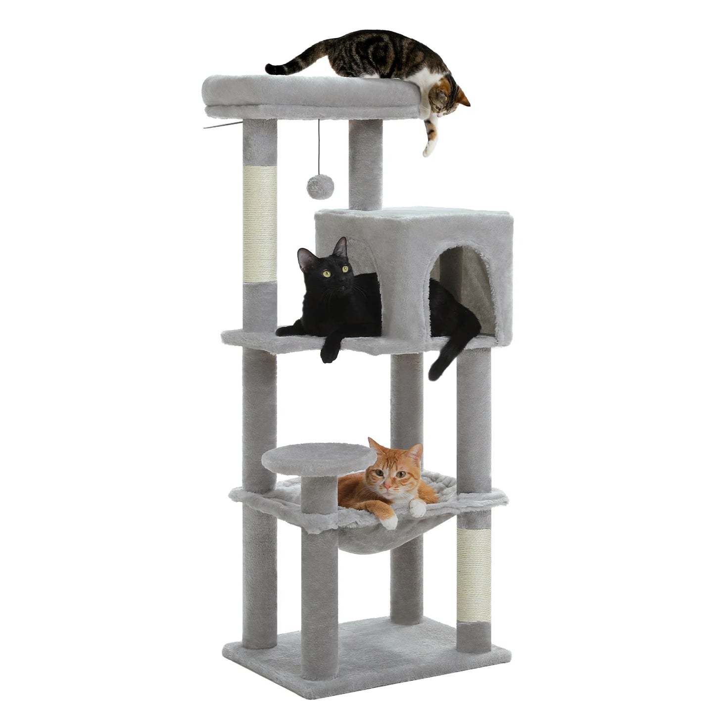 Multi-Level Cat Tree Tower with Scratching Posts, Condo, Hammock, Cat Scratching Board,Cat Accessories,Cat Furniture,Indoor Cats