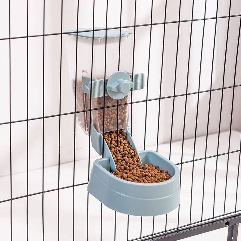 YTYIN Automatic Pet Feeder Cage Hanging Bowl Water Bottle Dispenser