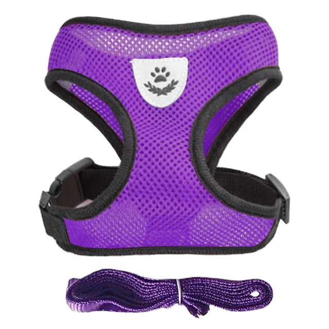 Dog Harness Walking Lead Leash For Small Dogs Collar Polyester Adjustable Mesh Puppy Cat Harness Vest For Medium Pet Accessories
