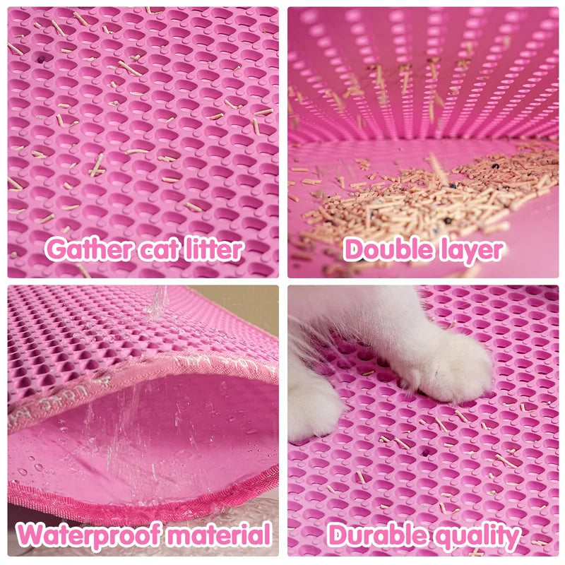Cat Litter Mat Double Layer Honeycomb Trapping Non Slip Waterproof