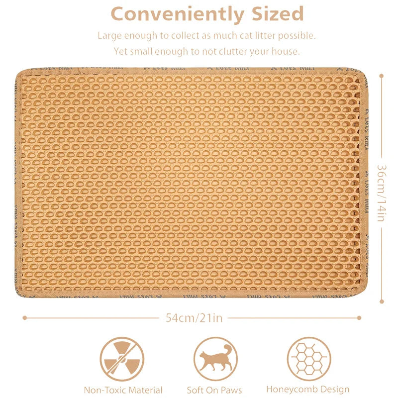 Cat Litter Mat Double Layer Honeycomb Trapping Non Slip Waterproof