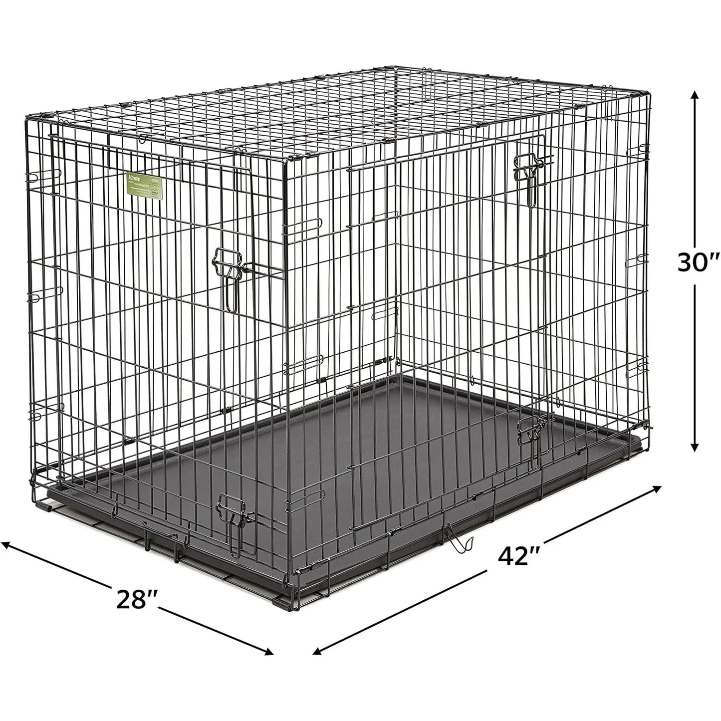 High Concerned Double Door Dog Crate Starter Kit Bed Bowls