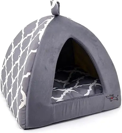 Best Pet Supplies Lattice Pet Tent With Soft Bed Enclosure