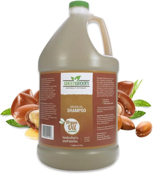 Green Groom Argan Oil Dog Shampoo, 1 Gallon - Vitamin E, Moisturizing, Natural Ingredients, Restores Shine, Relieves Itchy Skin