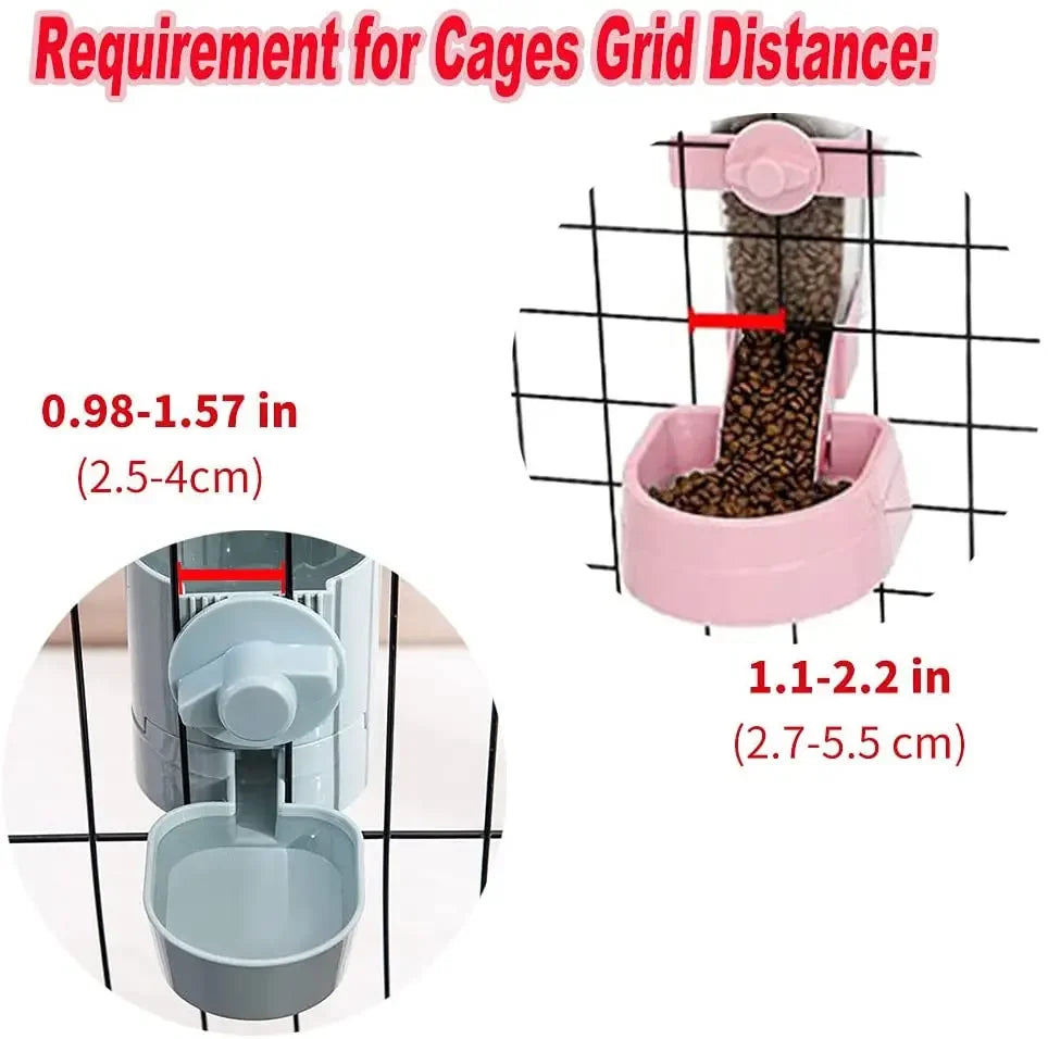 YTYIN Automatic Pet Feeder Cage Hanging Bowl Water Bottle Dispenser