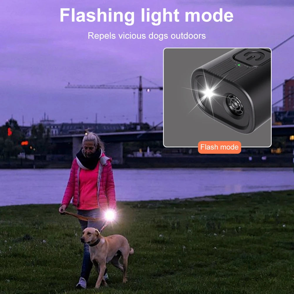Ultrasonic Dog Chaser Stop Aggressive Animal Attacks Dog Repeller Stop Bark Tools with LED Flashlight Pet Dog Training Device