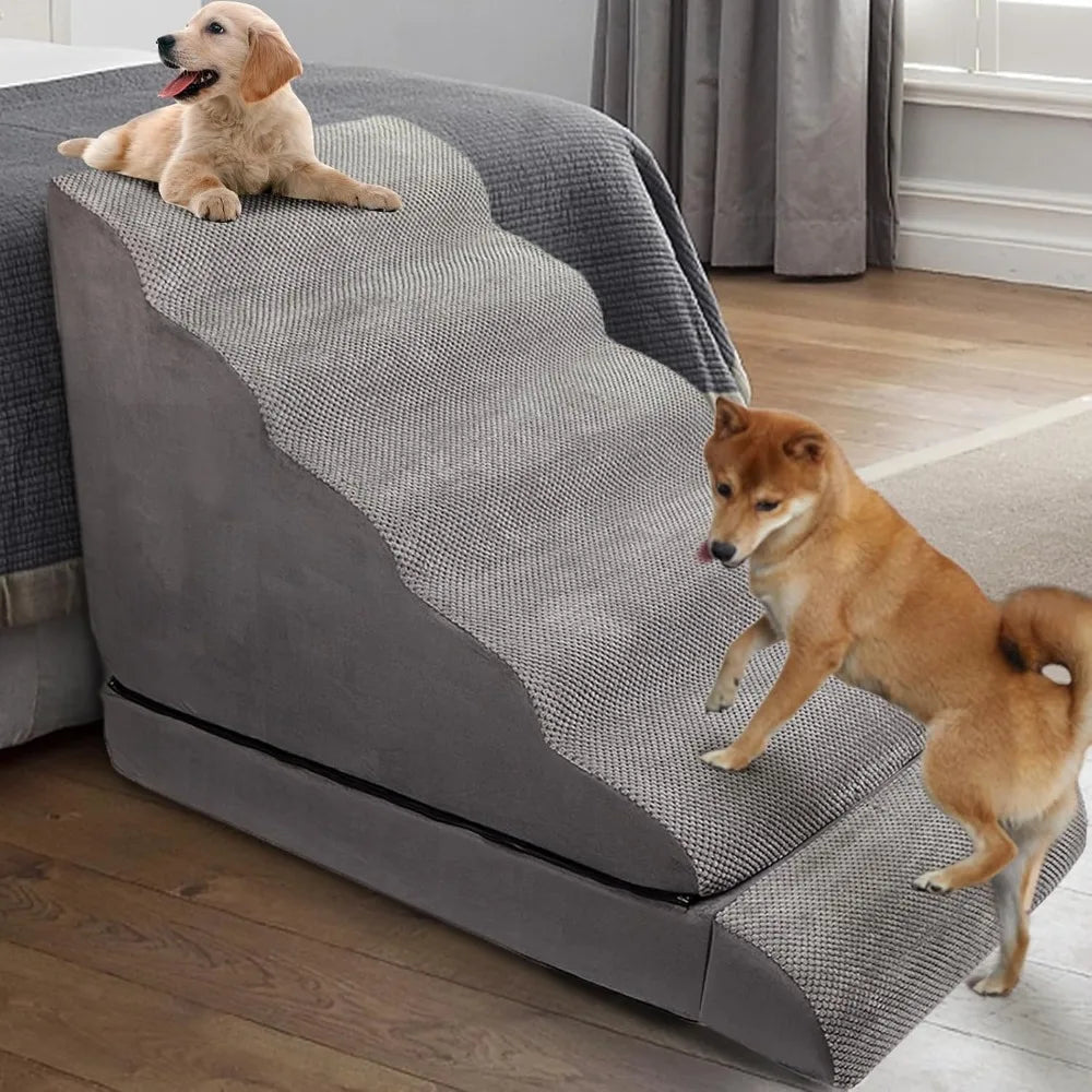 High-concerned Soft Dog Stairs for High Beds