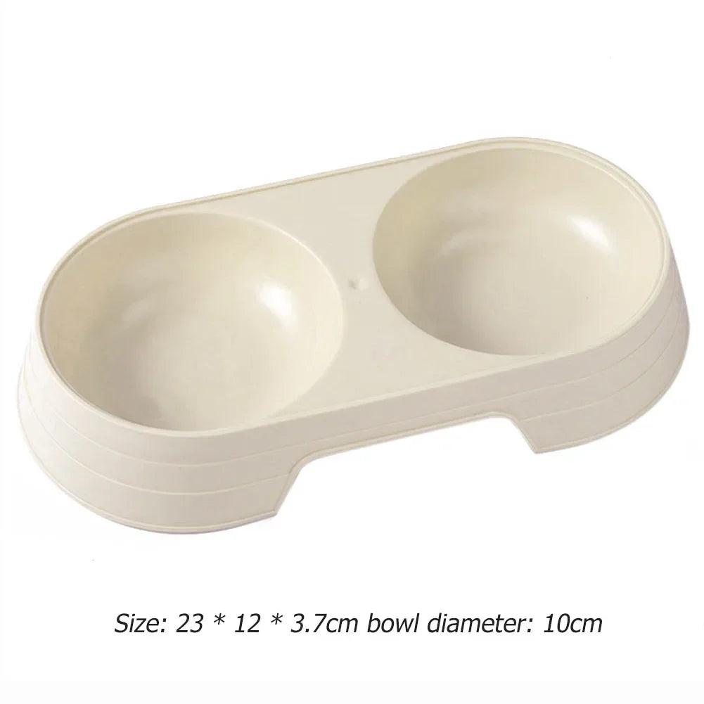 Double Pet Bowls 2 in 1 Candy Color Dog Food Water Feeder Pet Drinking Dish Feeder Cat Puppy Feeding Supplies Pet Accessories