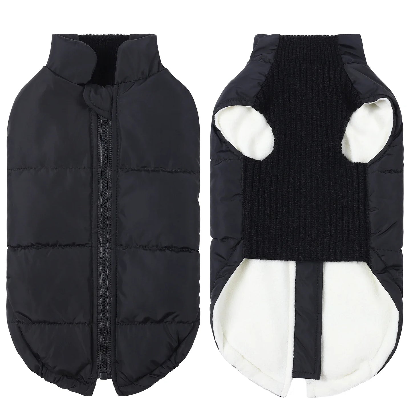 Warm Windproof Dog Winter Coat With Zipper Closure Adjustable