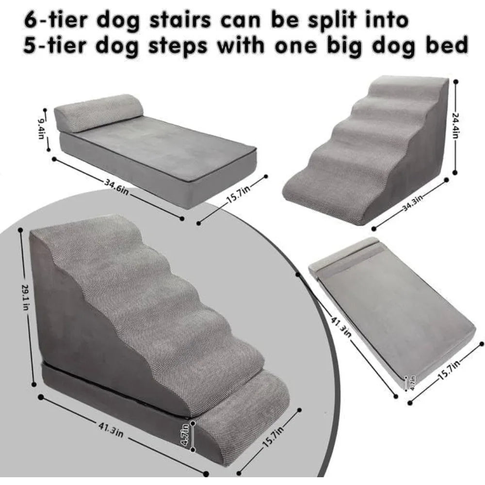 High-concerned Soft Dog Stairs for High Beds