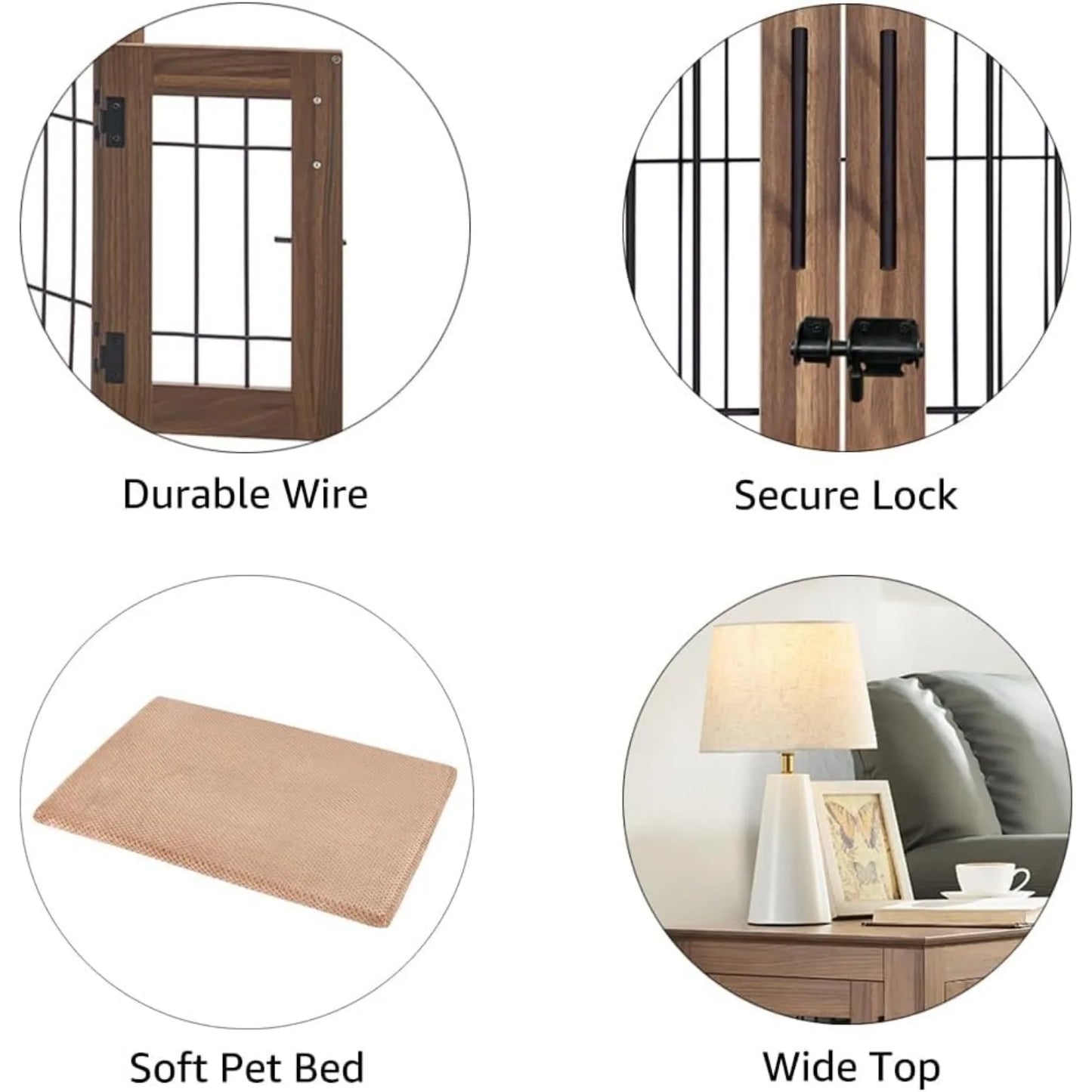High-Concerned Furniture Style Dog Crate End Table With Double Doors