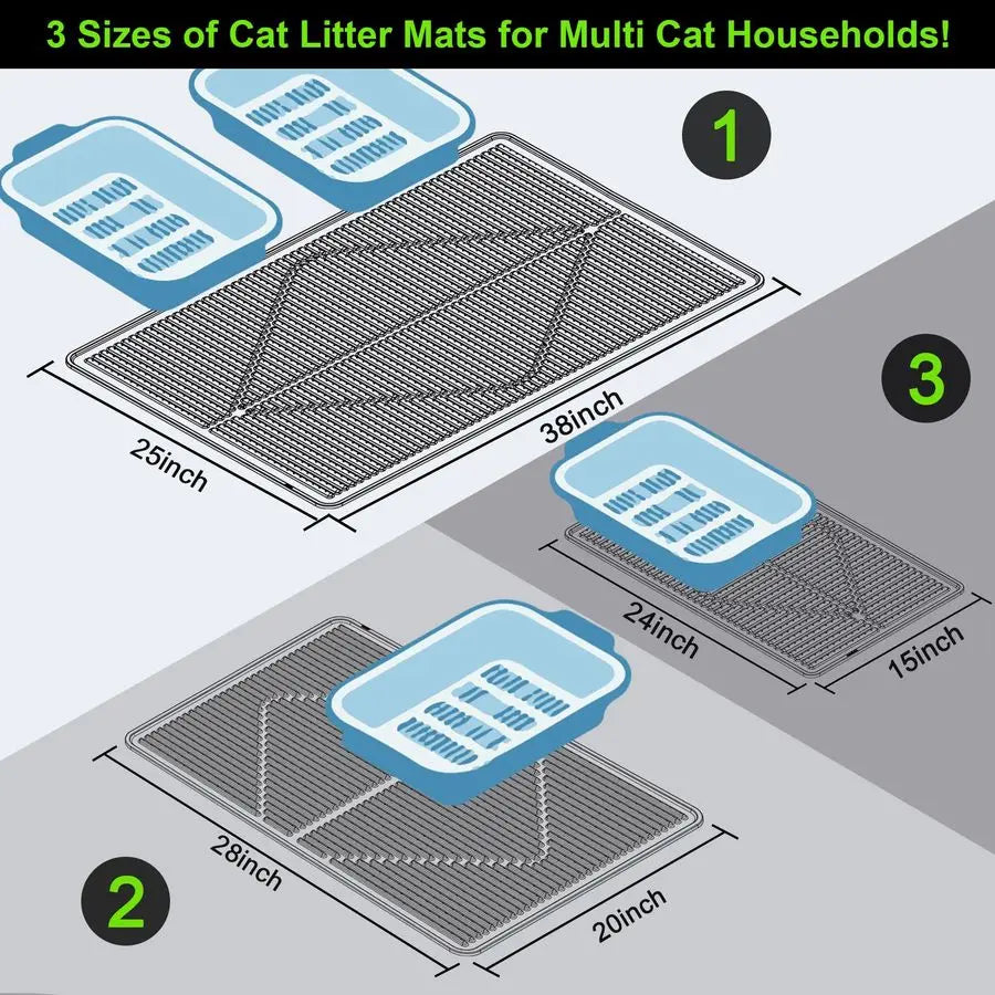XMSJ Cat Litter Mat Waterproof Floor Protector For Litter Box
