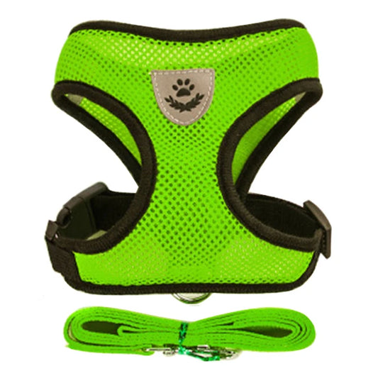 Dog Harness Walking Lead Leash For Small Dogs Collar Polyester Adjustable Mesh Puppy Cat Harness Vest For Medium Pet Accessories