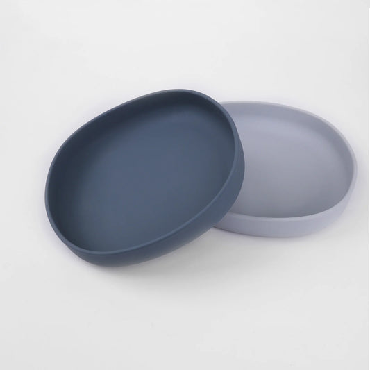 2PCS Whisker-Friendly Silicone Cat Plates, Wide Shallow Pet Bowls, Non-Spill Feeding Dish for Dry Wet Food