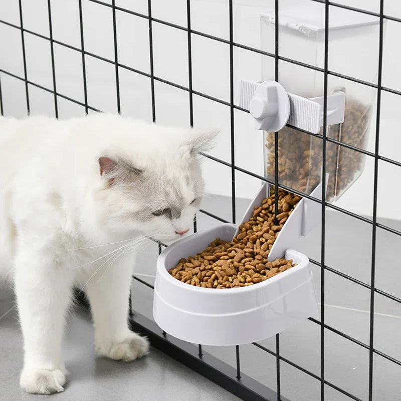 YTYIN Automatic Pet Feeder Cage Hanging Bowl Water Bottle Dispenser