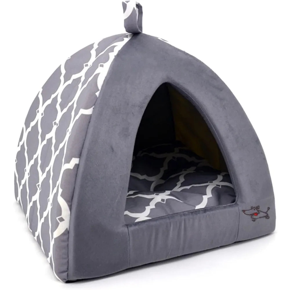 Best Pet Supplies Lattice Pet Tent With Soft Bed Enclosure