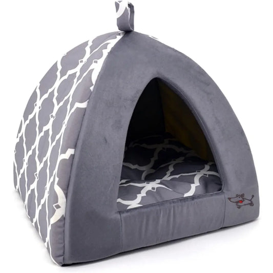 Best Pet Supplies Lattice Pet Tent With Soft Bed Enclosure