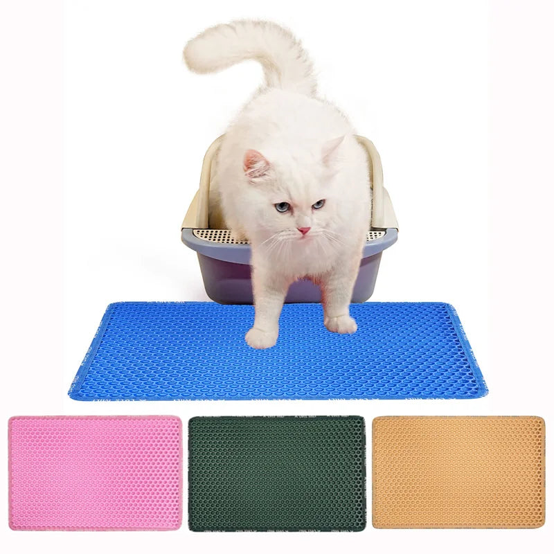 Cat Litter Mat Double Layer Honeycomb Trapping Non Slip Waterproof