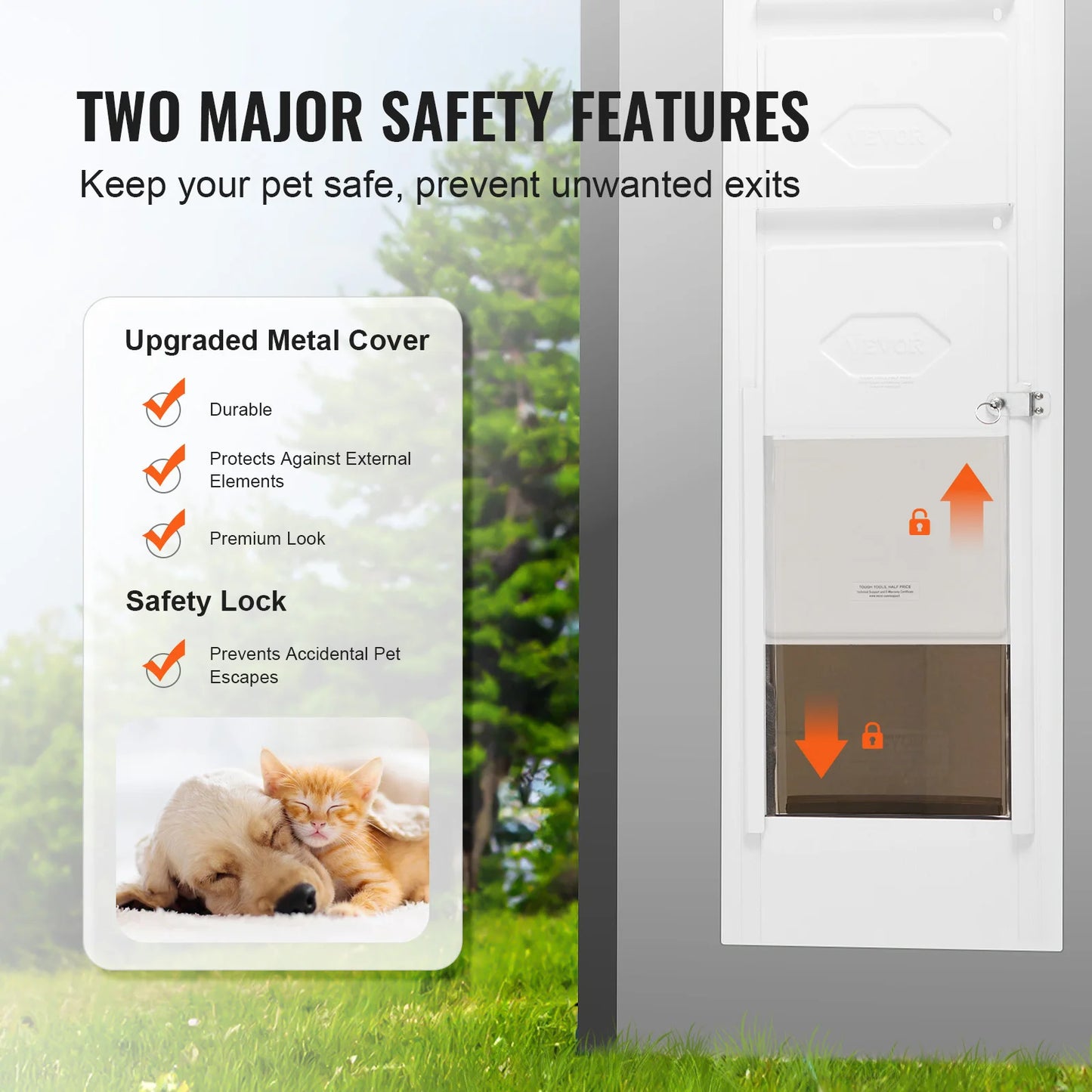 SucceBuy Dog Door For Sliding Glass Door Adjustable Height