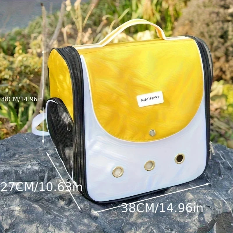 Cat Carrier Portable Large-Capacity Pet Backpack, Double-Shoulder Cat Bag, Portable Breathable Pet Bag, Summer Cat Supplies, Cat Bag, Breathable Cat Backpack Foldable Bag
