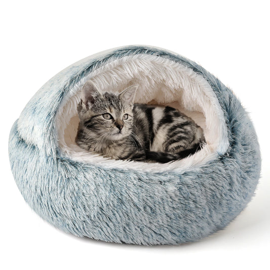 25'' Pet Cat Dog Lovely Cat Beds Nest Soft Comfortable Semi-enclosed Cat Nest Kennel indoor Pet house Supplies for Pet to Rest