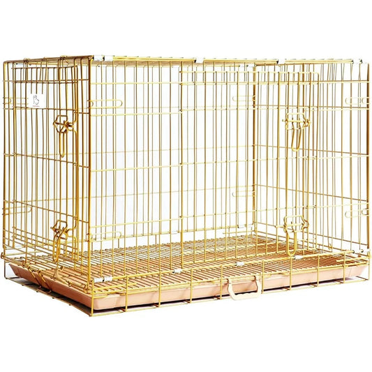 High Concerned Chemical Double Door Pet Crate With Pullout Pan