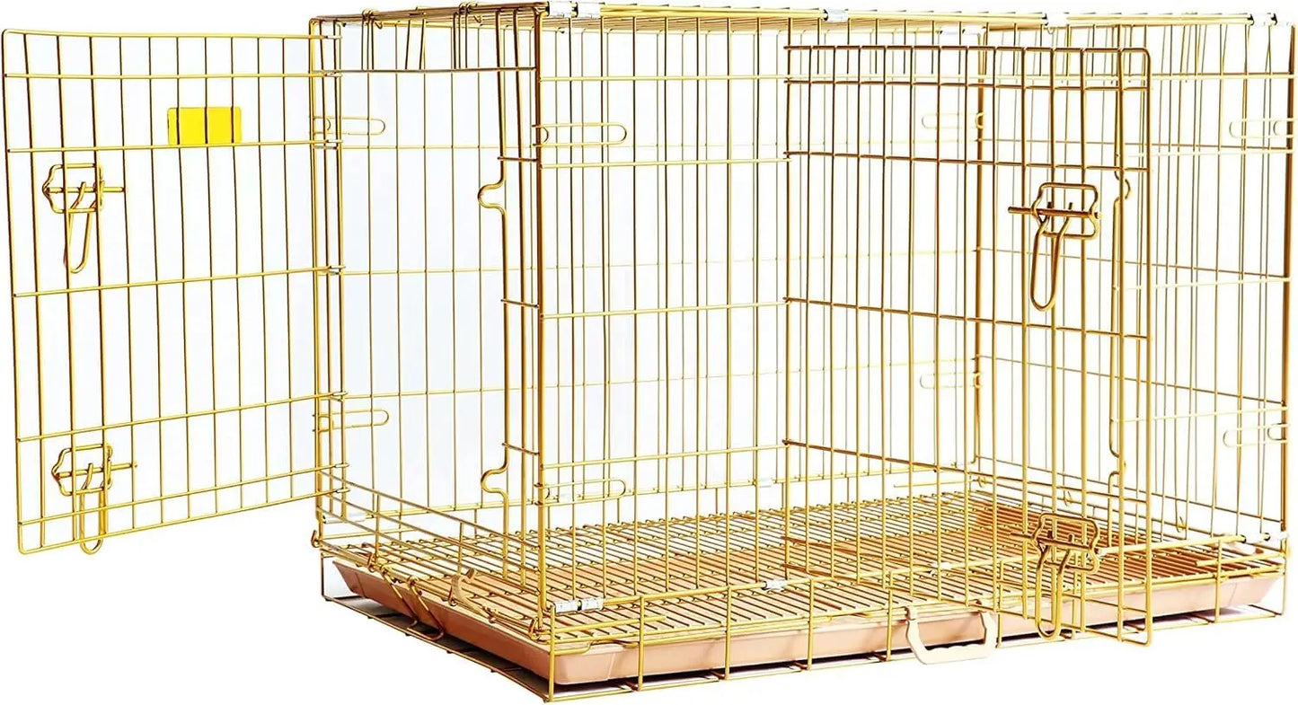 High Concerned Chemical Double Door Pet Crate With Pullout Pan