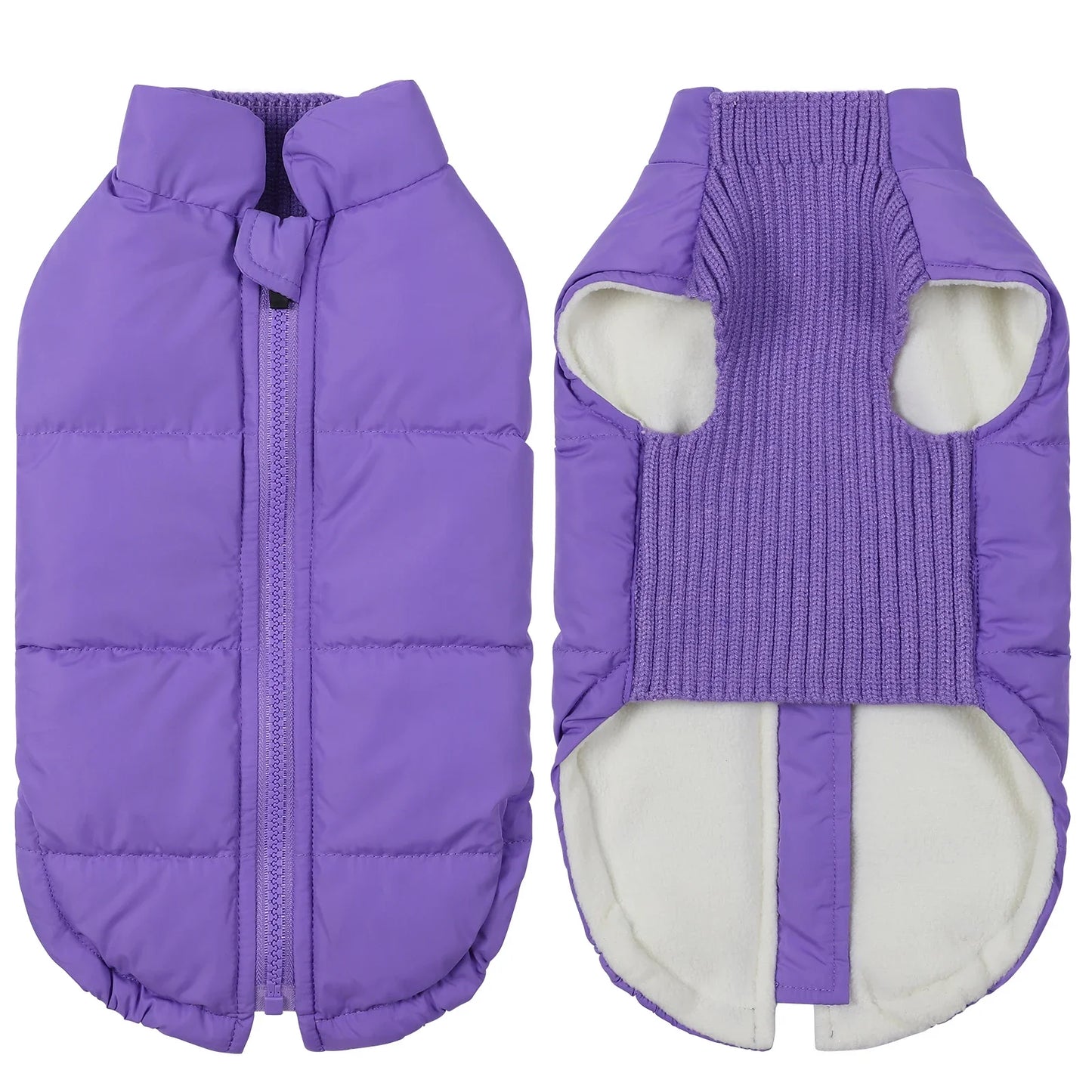 Warm Windproof Dog Winter Coat With Zipper Closure Adjustable