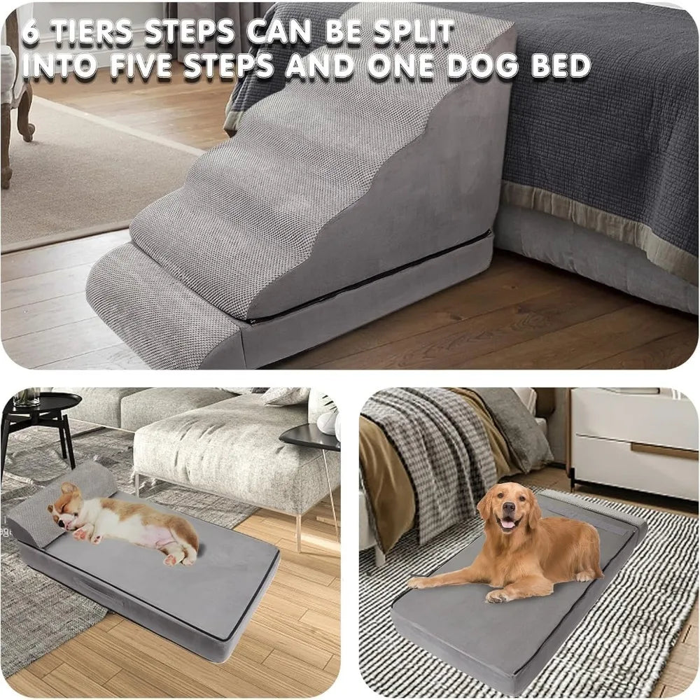 High-concerned Soft Dog Stairs for High Beds