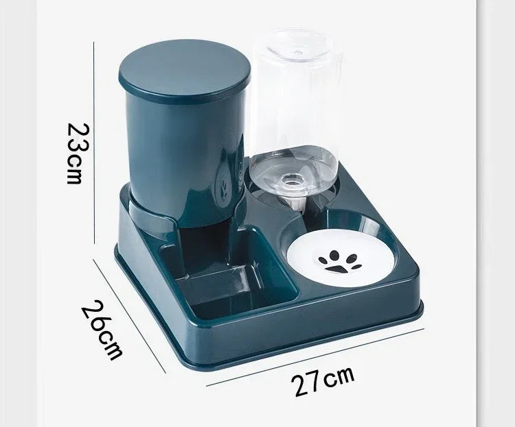 Hign-concerned Automatic Cat Feeder Water Dispenser 2in1 Tilted Gravity