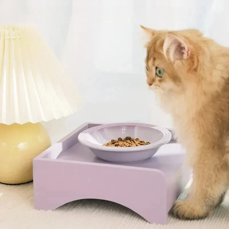 Extra Wide Raised Cats Food Bowl,Elevated Pets Bowls Anti-Vomiting Cat Feeder Whisker Stress-Free Dog Ceramic Cat Feeding Bowls