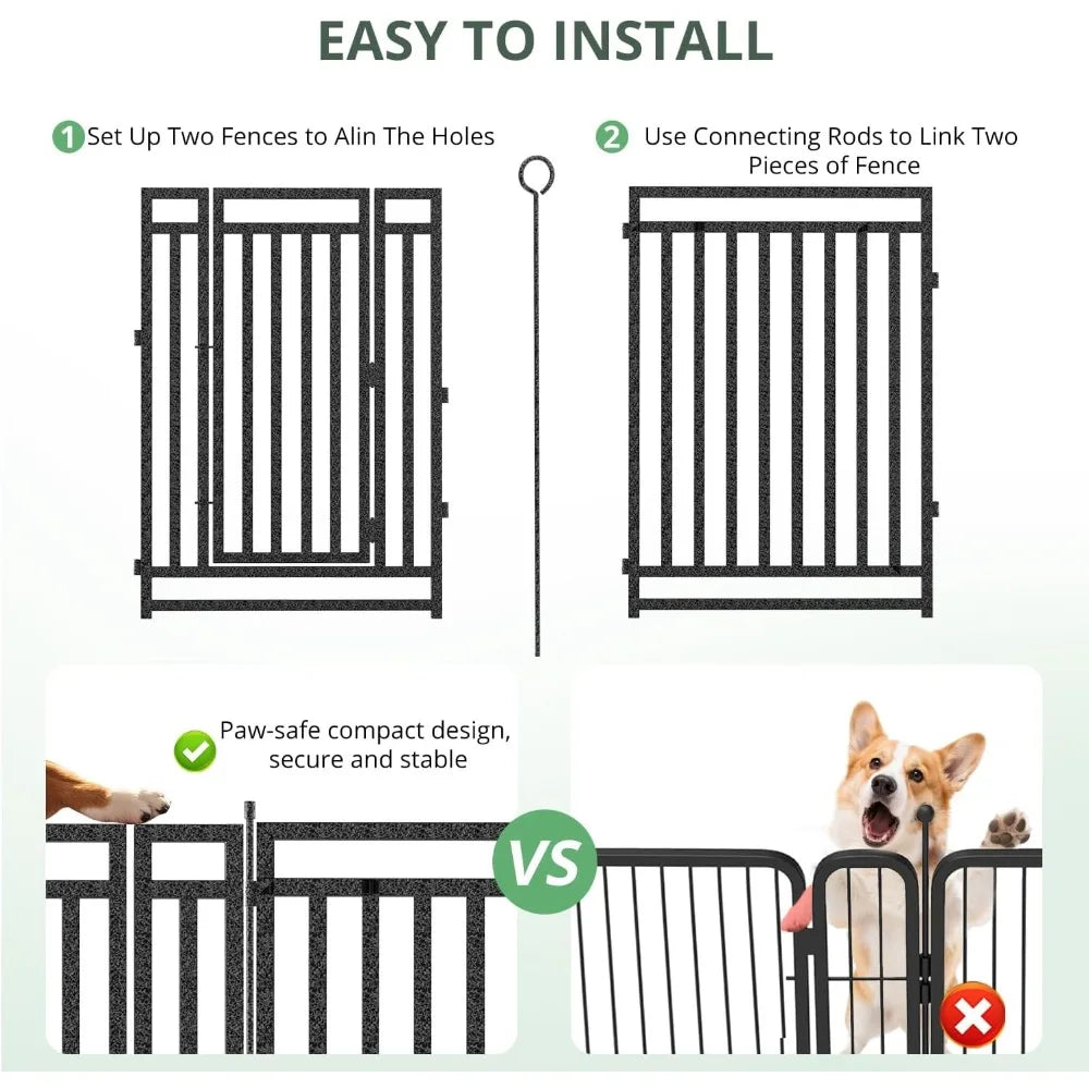 HighConcerned Metal Dog Pen For Indoor Outdoor Use Rustproof