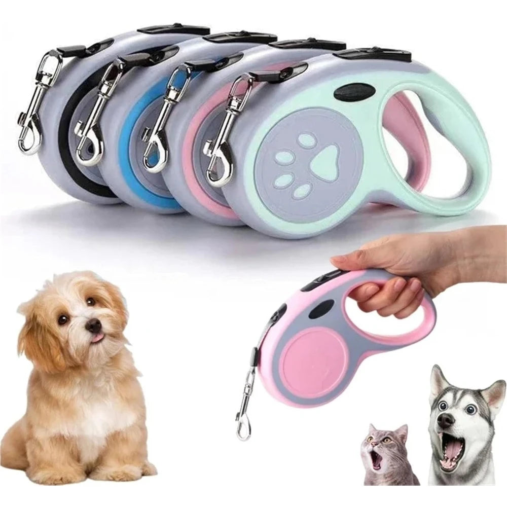 3/5 meter dog leash - Automatic retractable durable cat leash, extendable for small dog walks/runs