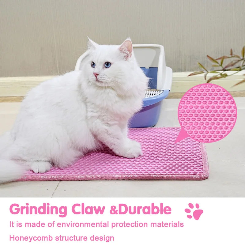 Cat Litter Mat Double Layer Honeycomb Trapping Non Slip Waterproof
