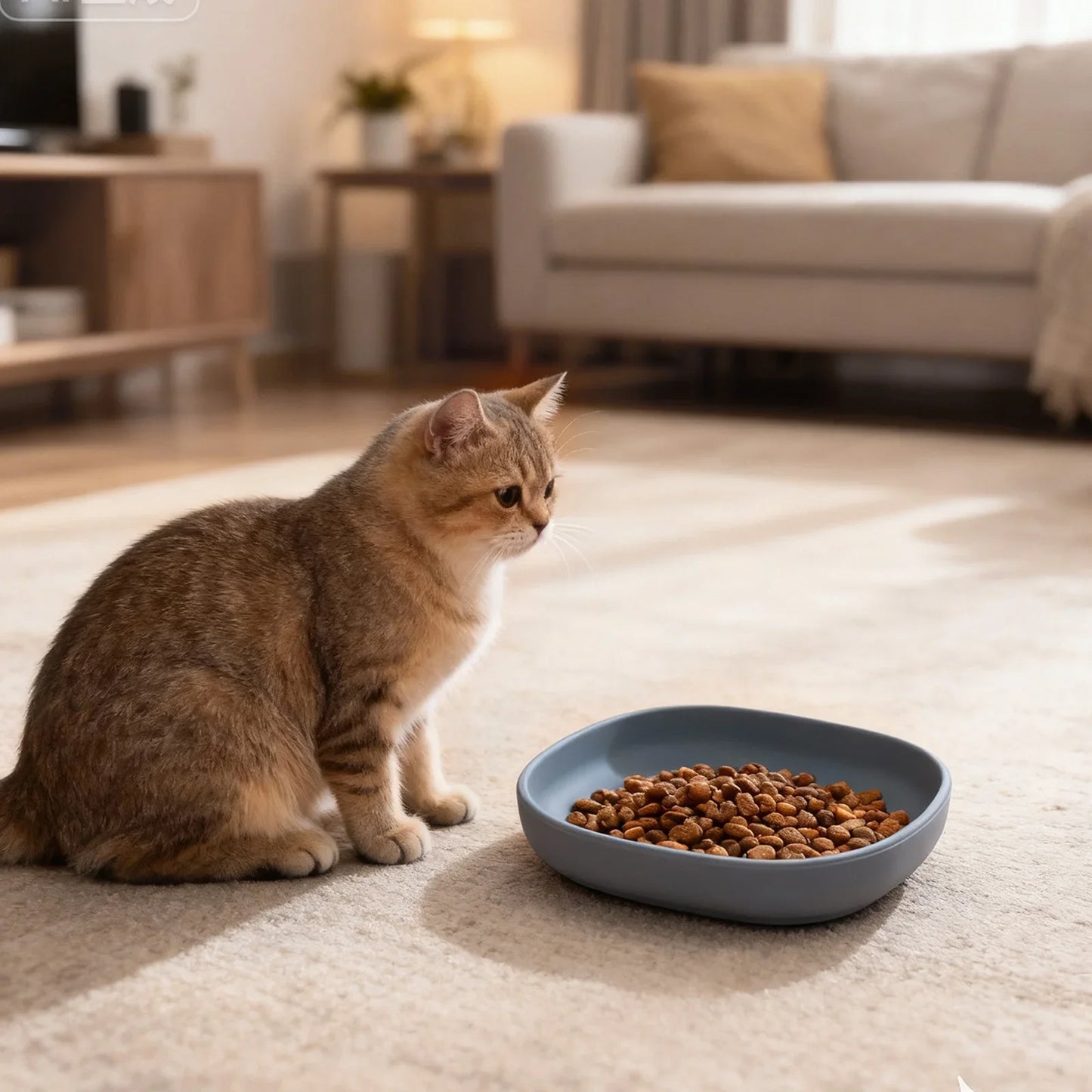 2PCS Whisker-Friendly Silicone Cat Plates, Wide Shallow Pet Bowls, Non-Spill Feeding Dish for Dry Wet Food