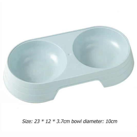 Double Pet Bowls 2 in 1 Candy Color Dog Food Water Feeder Pet Drinking Dish Feeder Cat Puppy Feeding Supplies Pet Accessories
