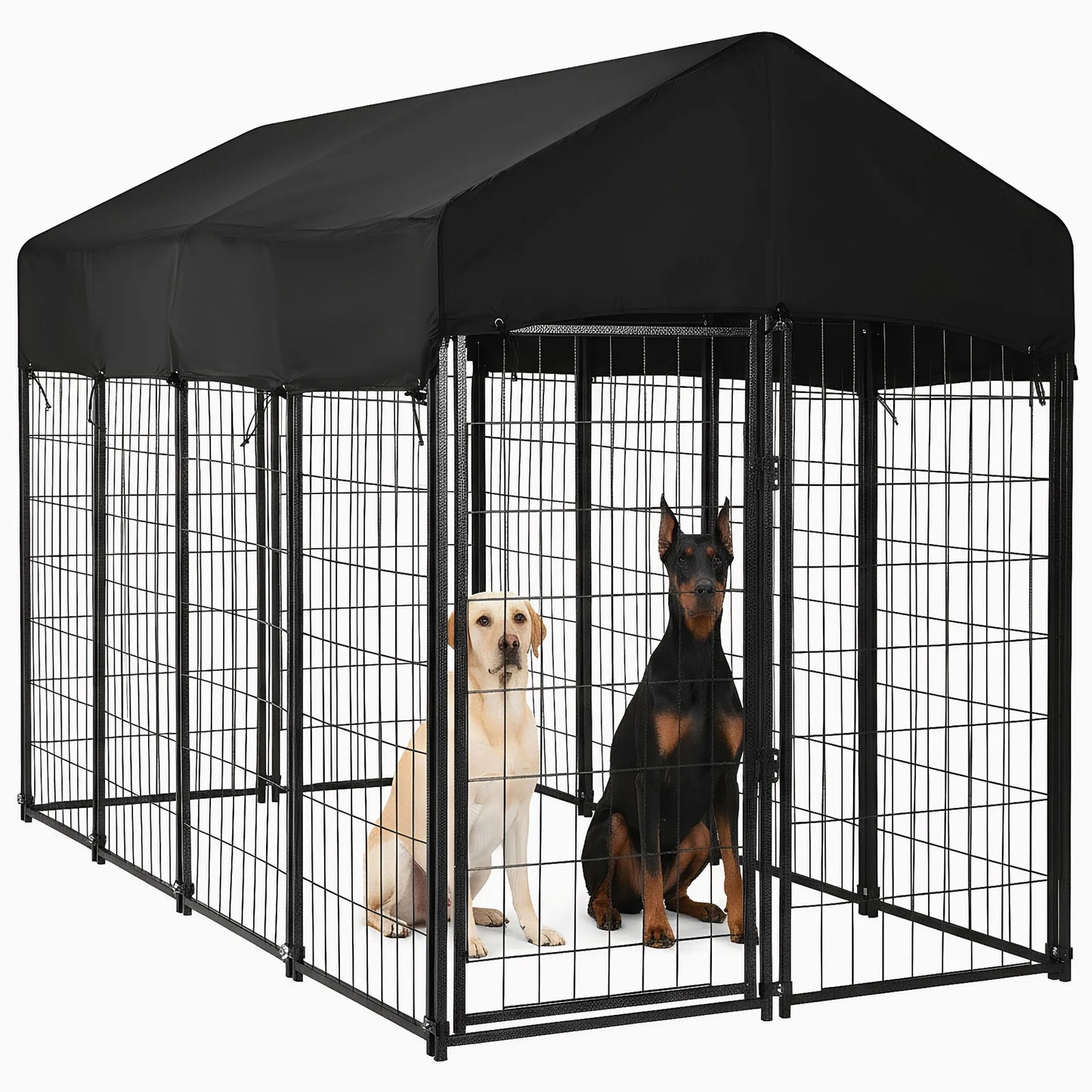 Outdoor Secure Wire Crate Kennel Steel Material Heavy Duty Welded Wire Steel Dog Playpen Fence with Door for Medium Small Dogs