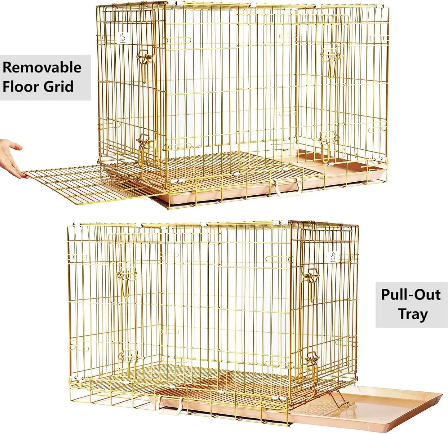 High Concerned Chemical Double Door Pet Crate With Pullout Pan