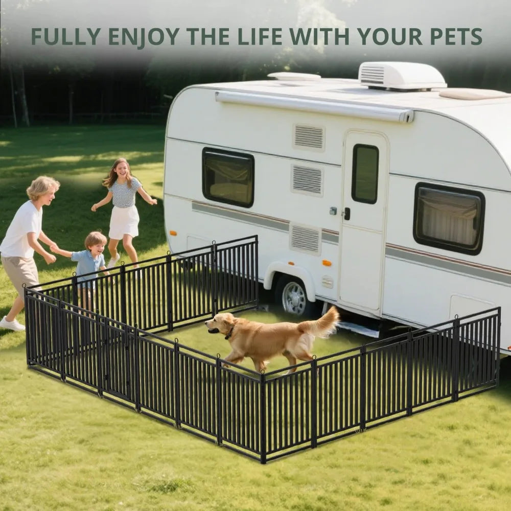 HighConcerned Metal Dog Pen For Indoor Outdoor Use Rustproof